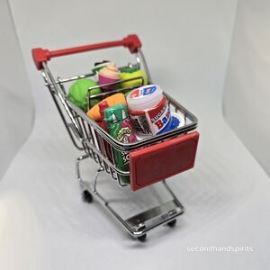 Mini Metal Shopping Cart Grocery Realistic Handles 4 1/2" w Misc Mini Brands